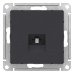 ATLASDESIGN РОЗЕТКА телефонная RJ11, механизм, КАРБОН, ATN001081