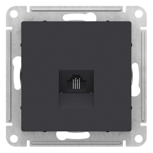 ATLASDESIGN РОЗЕТКА телефонная RJ11, механизм, КАРБОН, ATN001081