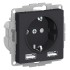 ATLASDESIGN SO + USB розетка A+A, 5В/2,4А, 2х5В/1,2 А, карбон, ATN001030