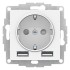 ATLASDESIGN SO + USB розетка A+A, 5В/2,4А, 2х5В/1,2А, белый, ATN000130