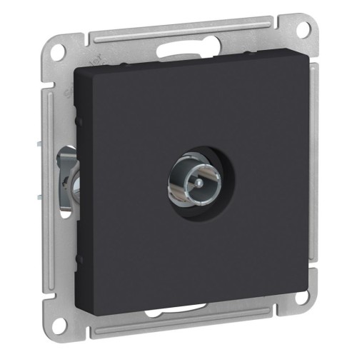 ATLASDESIGN TV РОЗЕТКА проходная 4DB, механизм, КАРБОН, ATN001092