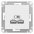 ATLASDESIGN USB РОЗЕТКА, 5В, 1 порт x 2,1 А, 2 порта х 1,05 А, механизм, БЕЛЫЙ, ATN000133