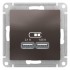 ATLASDESIGN USB РОЗЕТКА, 5В, 1 порт x 2,1 А, 2 порта х 1,05 А, механизм, МОККО, ATN000633