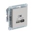 ATLASDESIGN USB РОЗЕТКА A + тип-C 45Вт высокоскор.заряд. QC,PD, механизм, ПЕСОЧНЫЙ, ATN001229