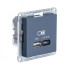 ATLASDESIGN USB РОЗЕТКА A + тип-C 45W высокоскор.заряд. QC,PD, механизм, ГРИФЕЛЬ, ATN000729