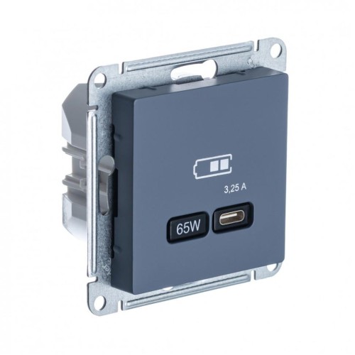 ATLASDESIGN USB РОЗЕТКА тип-C 65W высокоскор.заряд. QC, PD, механизм, ГРИФЕЛЬ, ATN000727