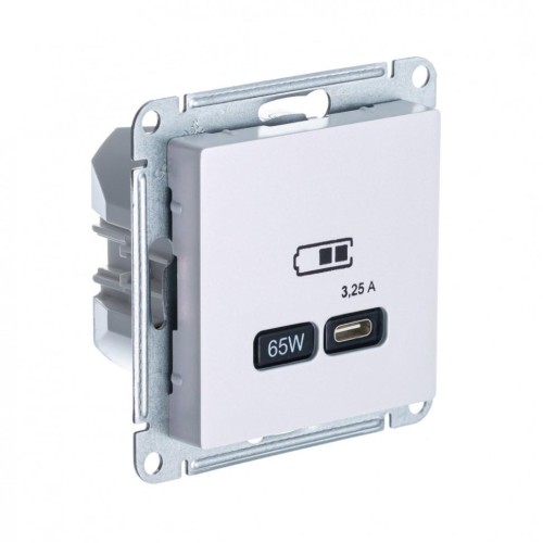 ATLASDESIGN USB РОЗЕТКА тип-C 65W высокоскор.заряд. QC, PD, механизм, ЖЕМЧУГ, ATN000427
