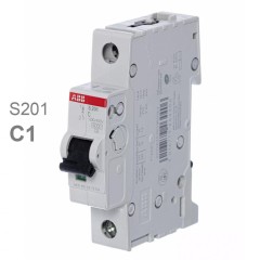 Автоматический выключатель ABB 1-полюсный S201 C1 (автомат электрический) 2CDS251001R0014