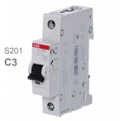 Автоматический выключатель ABB 1-полюсный S201 C3 (автомат электрический) 2CDS251001R0034