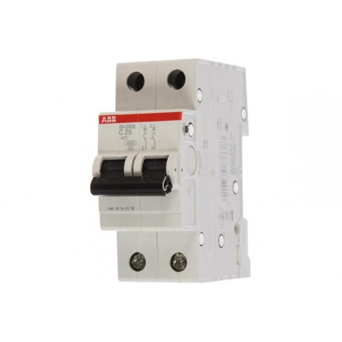 Автоматический выключатель ABB 2-полюсный SH202 C25 6кА (автомат электрический) 2CDS212001R0254