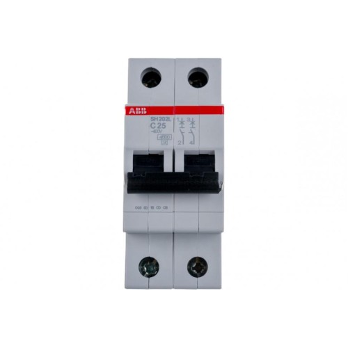 Автоматический выключатель ABB 2-полюсный SH202 C25 6кА (автомат электрический) 2CDS212001R0254