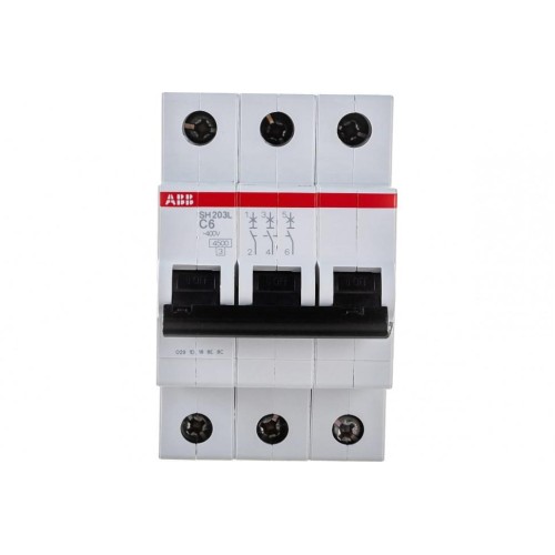 Автоматический выключатель ABB 3-полюсный SH203 C6 6кА (автомат электрический) 2CDS213001R0064