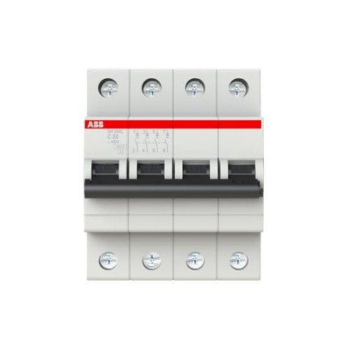 Автоматический выключатель ABB 4-полюсный SH204 C20 6кА (автомат электрический) 2CDS214001R0204