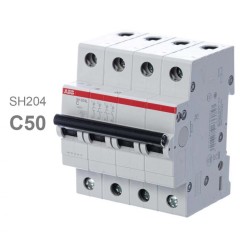 Автоматический выключатель ABB 4-полюсный SH204 C50 6кА (автомат электрический) 2CDS214001R0504