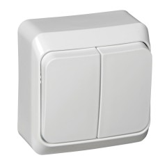 BA10-002B - ЭТЮД О/У 2-клавишный ВЫКЛЮЧАТЕЛЬ 10 АХ, БЕЛЫЙ, Россия, Systeme Electric