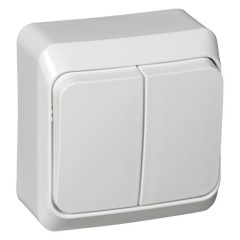 BA10-002B - ЭТЮД О/У 2-клавишный ВЫКЛЮЧАТЕЛЬ 10 АХ, БЕЛЫЙ, Россия, Systeme Electric