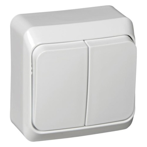 BA10-002B - ЭТЮД О/У 2-клавишный ВЫКЛЮЧАТЕЛЬ 10 АХ, БЕЛЫЙ, Россия, Systeme Electric