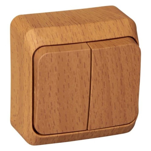 BA10-002T - ЭТЮД О/У 2-клавишный ВЫКЛЮЧАТЕЛЬ 10 АХ, БУК, Россия, Systeme Electric