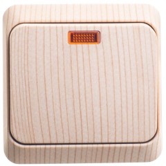 BA10-005D - ЭТЮД О/У 1-клавишный ВЫКЛЮЧАТЕЛЬ с подсветкой 10 АХ, СОСНА, Россия, Systeme Electric