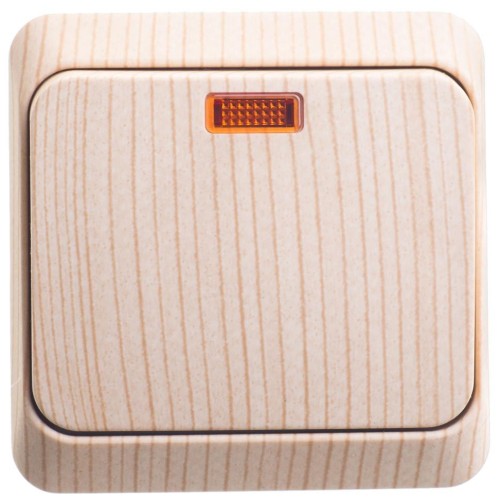 BA10-005D - ЭТЮД О/У 1-клавишный ВЫКЛЮЧАТЕЛЬ с подсветкой 10 АХ, СОСНА, Россия, Systeme Electric