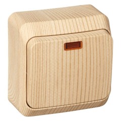 BA10-005D - ЭТЮД О/У 1-клавишный ВЫКЛЮЧАТЕЛЬ с подсветкой 10 АХ, СОСНА, Россия, Systeme Electric