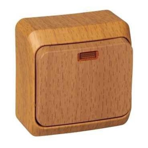 BA10-005T - ЭТЮД О/У 1-клавишный ВЫКЛЮЧАТЕЛЬ с подсветкой 10 АХ,БУК, Россия, Systeme Electric