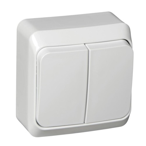 BA10-006B - ЭТЮД О/У 2-клавишный ВЫКЛЮЧАТЕЛЬ с подсветкой 10 АХ, БЕЛЫЙ, Россия, Systeme Electric