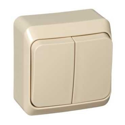 BA10-006K - ЭТЮД О/У 2-клавишный ВЫКЛЮЧАТЕЛЬ с подсветкой 10 АХ, КРЕМОВЫЙ, Россия, Systeme Electric