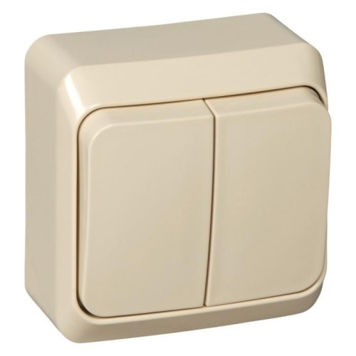 BA10-006K - ЭТЮД О/У 2-клавишный ВЫКЛЮЧАТЕЛЬ с подсветкой 10 АХ, КРЕМОВЫЙ, Россия, Systeme Electric