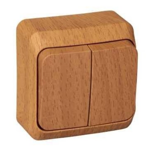 BA10-006T - ЭТЮД О/У 2-клавишный ВЫКЛЮЧАТЕЛЬ с подсветкой 10 АХ,БУК, Россия, Systeme Electric