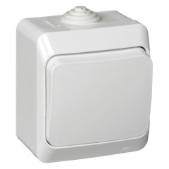 BA10-041B - ЭТЮД IP44 О/У 1-клавишный ВЫКЛЮЧАТЕЛЬ 10 АХ, БЕЛЫЙ, Россия, Systeme Electric
