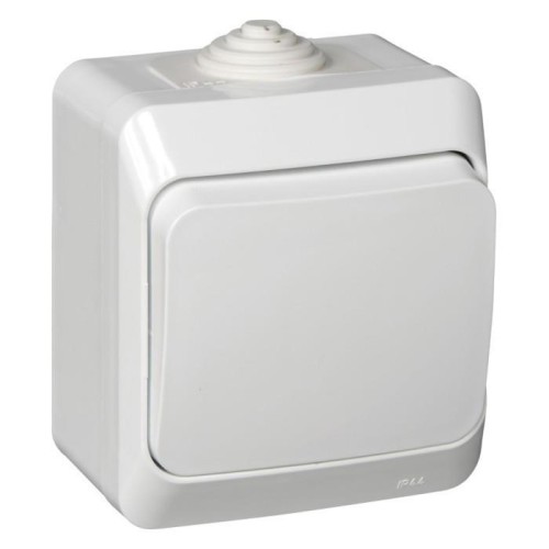 BA10-041B - ЭТЮД IP44 О/У 1-клавишный ВЫКЛЮЧАТЕЛЬ 10 АХ, БЕЛЫЙ, Россия, Systeme Electric