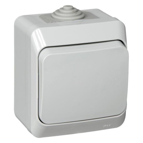 BA10-041C - ЭТЮД IP44 О/У 1-клавишный ВЫКЛЮЧАТЕЛЬ 10 АХ, СЕРЫЙ, Россия, Systeme Electric