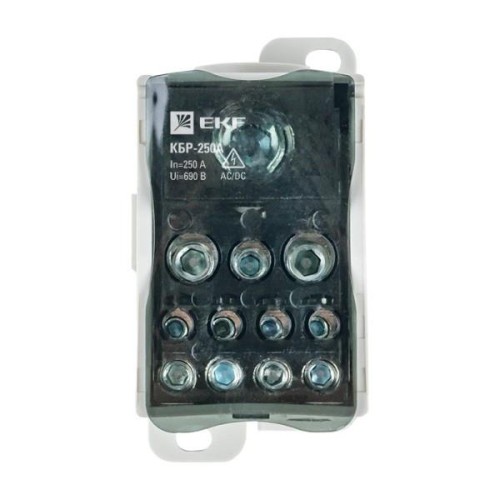 Блок распределительный КБР 250А на DIN-рейку и монтажную панель EKF PROxima