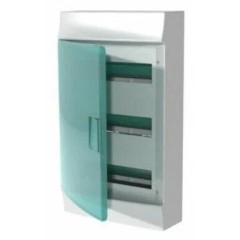Бокс настенный ABB Mistral41 36М модулей (3x12) зеленая прозрачная дверь с клеммным блоком