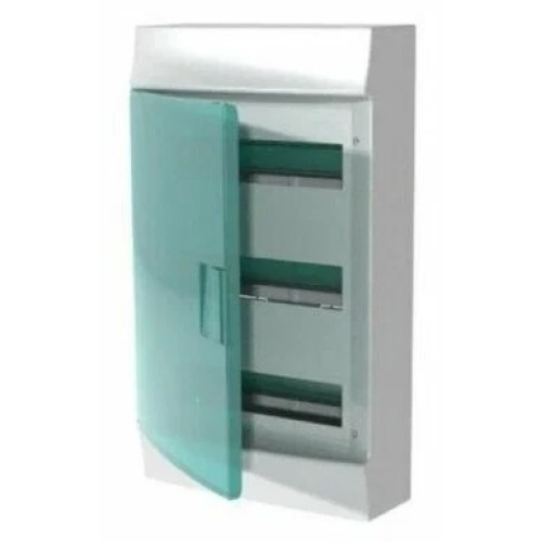 Бокс настенный ABB Mistral41 36М модулей (3x12) зеленая прозрачная дверь с клеммным блоком