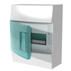 Бокс настенный Mistral41 8М зеленая прозрачная дверь (с клемм)