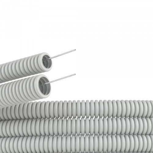 DKC 91516 | Труба ПВХ гибкая гофр. д.16мм, тяжёлая с протяжкой, 100м, цвет серый