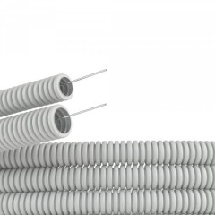 DKC 91525 | Труба ПВХ гибкая гофр. д.25мм, тяжёлая с протяжкой, 50м, цвет серый