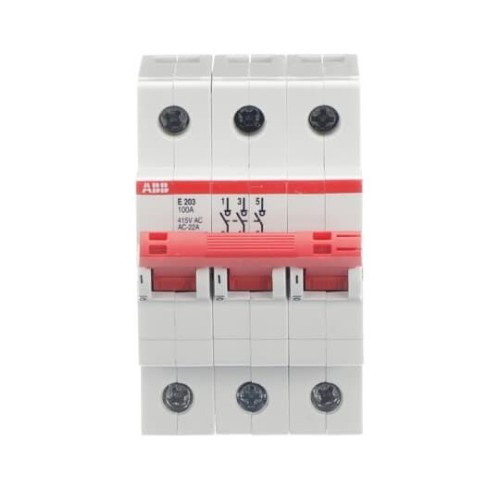 E203r 100А рубильник 3p рычаг красный ABB