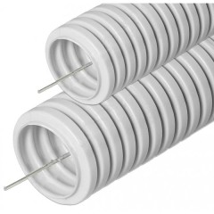 Гофрированная труба ПВХ 20 мм, серая бухта (100)м
