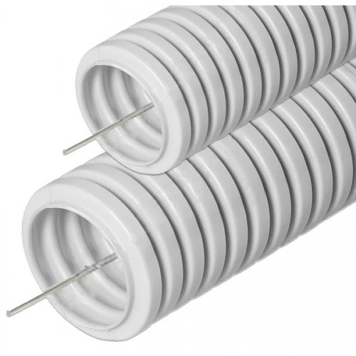 Гофрированная труба ПВХ 25 мм, серая бухта (50)м
