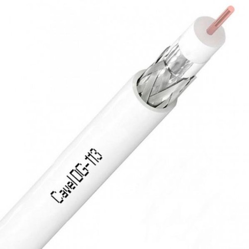 Кабель коаксиальный DG-113 75 Ом Cu/Al/CuSn 75% белый бухта 100 м Cavel