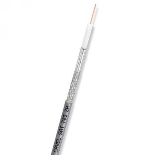 Кабель коаксиальный SAT 703 ZH 75 Ом Cu/Al/CuSn 75% серый бухта 100 м Cavel