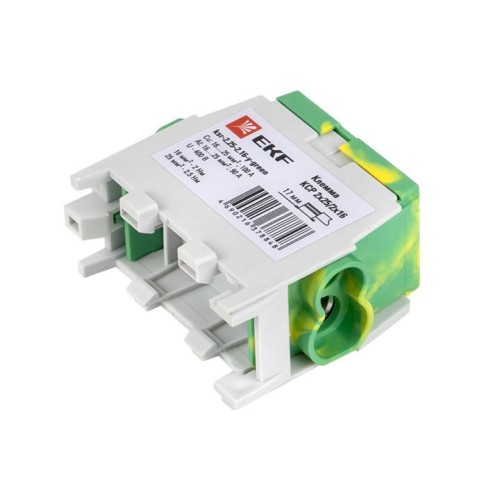 Клемма распределительная КСР 100А 2x25/2x16 с двойным винтом желто-зеленая EKF PROxima