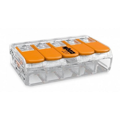 Клемма WAGO 221-415 (5Х4,0мм2 с рычажком) уп. (25шт) WAGO