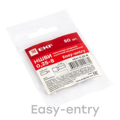 НШвИ 0,25-8 (100шт.) – наконечник штыревой втулочный изолированный EKF PROxima