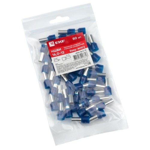 НШвИ 16,0-12 (100шт.) – наконечник штыревой втулочный изолированный EKF PROxima