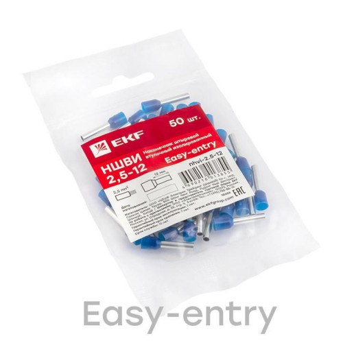 НШвИ 2,5-12 (100шт.) – наконечник штыревой втулочный изолированный EKF PROxima