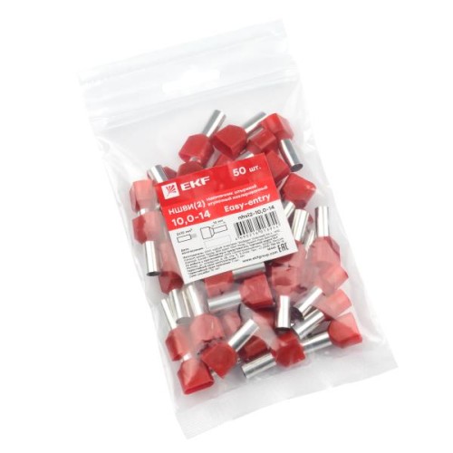 НШвИ(2) 10,0-14 (50шт.) - наконечник штыревой втулочный изолированный EKF PROxima